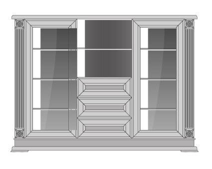 Шкаф-тумба с витриной ШТВ-2-2