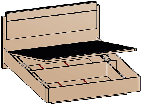 Кровать с подъемным механизмом 140х200 КРП-8-16-14