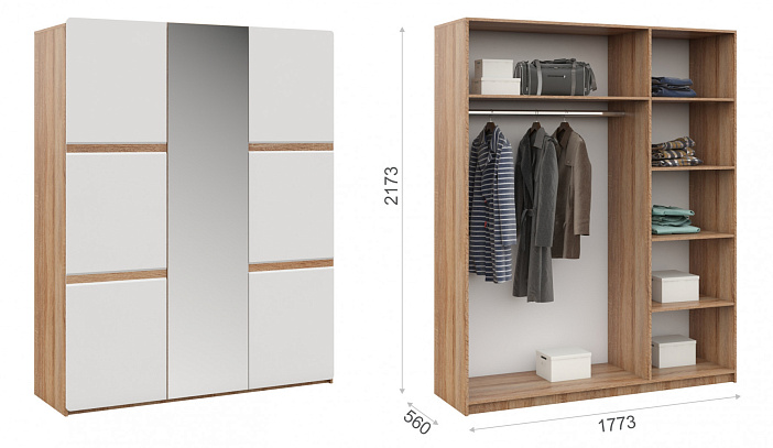 Распашной шкаф 3дв   