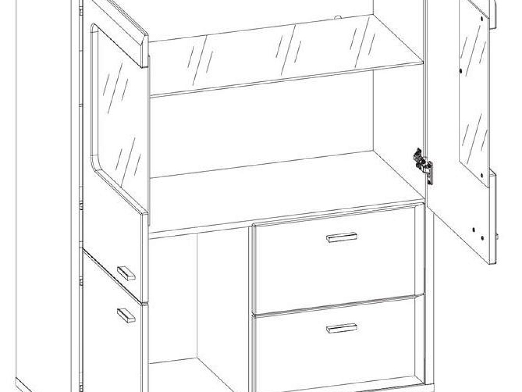 Тумба с подсветкой  Grace KOM2W1D2S_LED