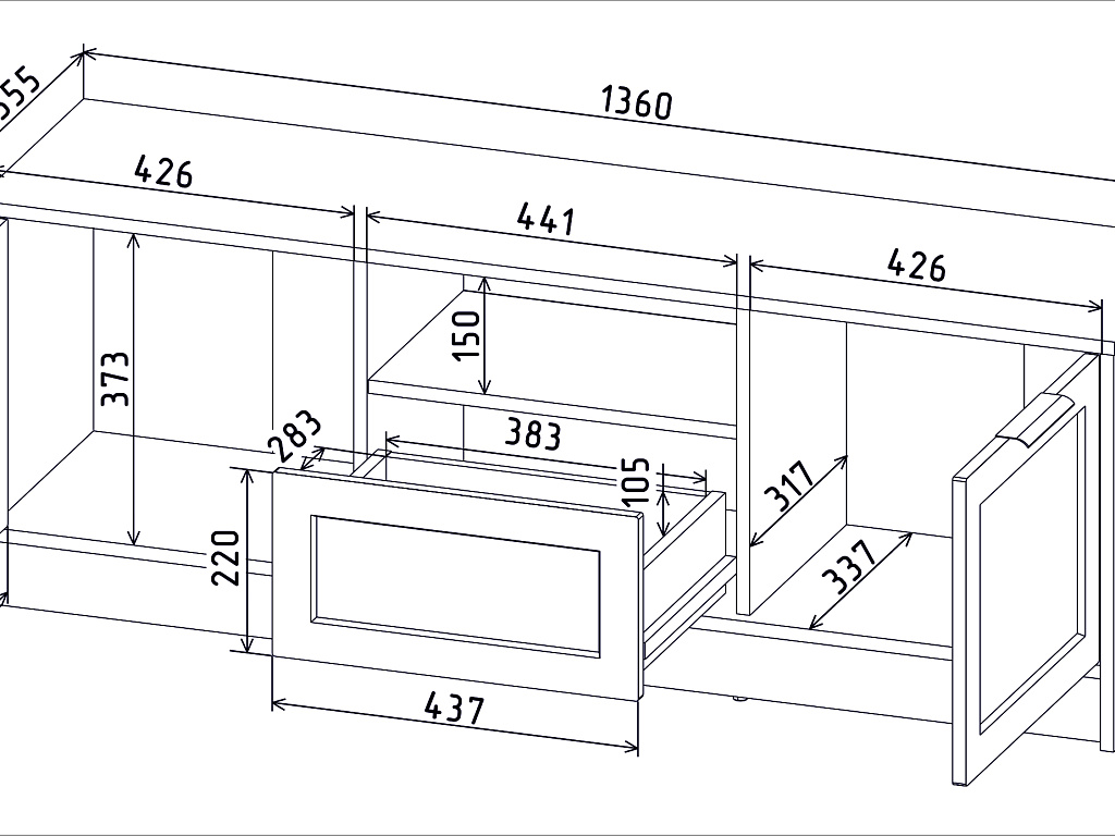 Тумба ТВ    КТ-ТВ3-50