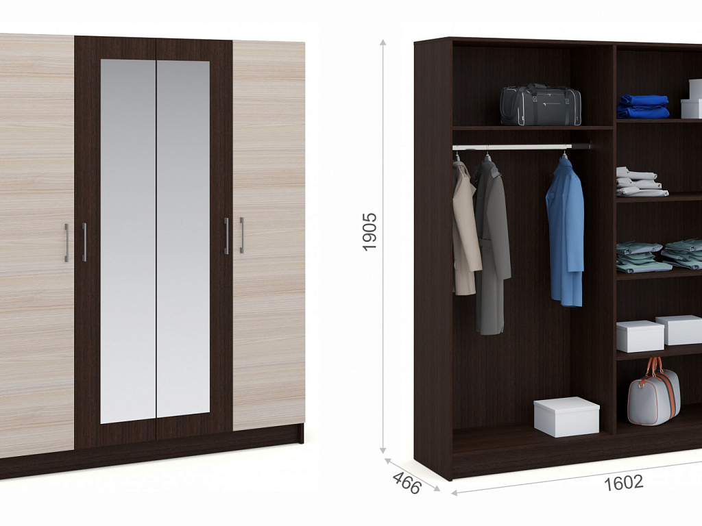 Распашной шкаф 4дв    