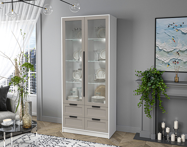 Шкаф с витриной (с подсветкой)    КТ-ШВ2