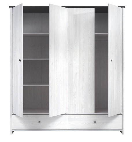 Шкаф платяной с полками  Порто SZF4D2S