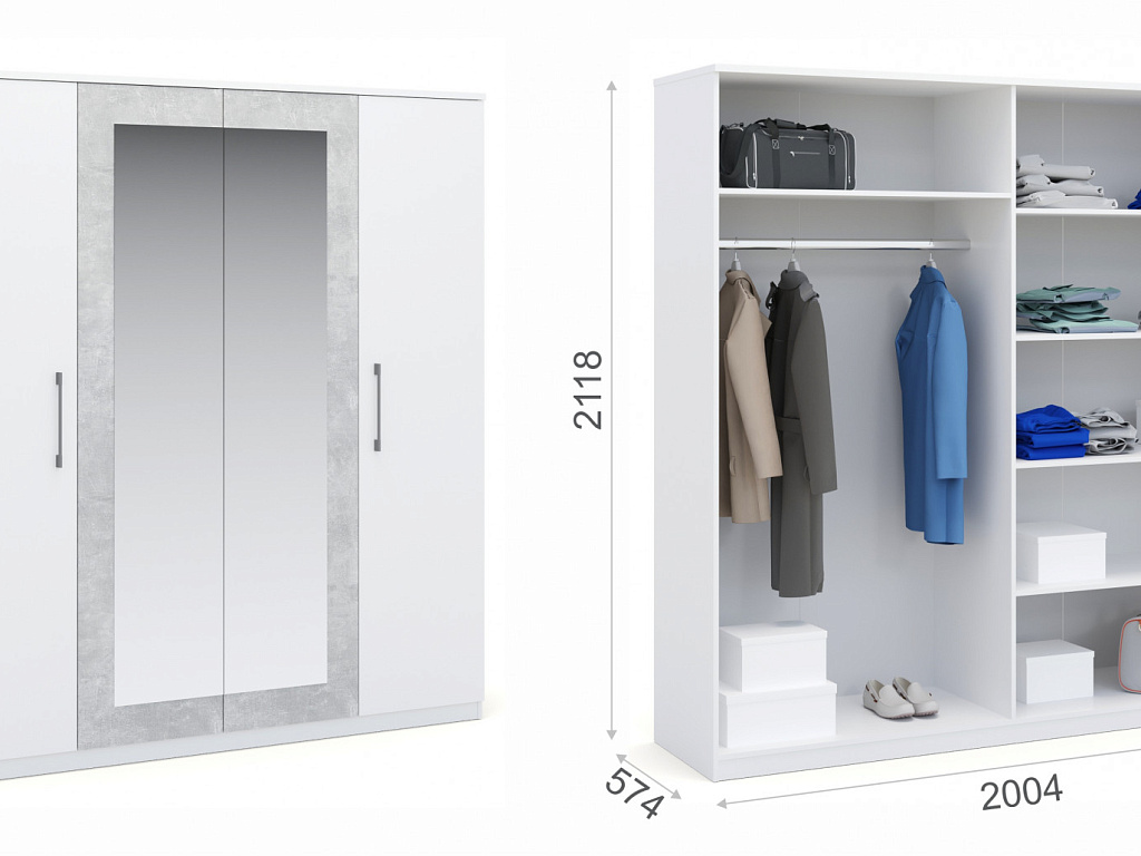 Шкаф 4-дверный   