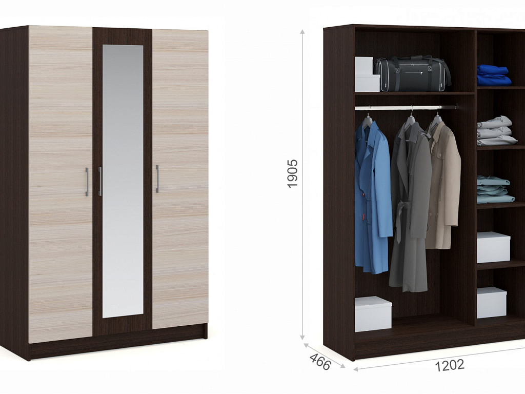 Распашной шкаф 3дв    