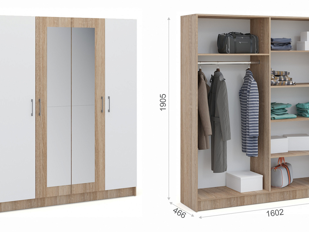 Распашной шкаф 4дв   