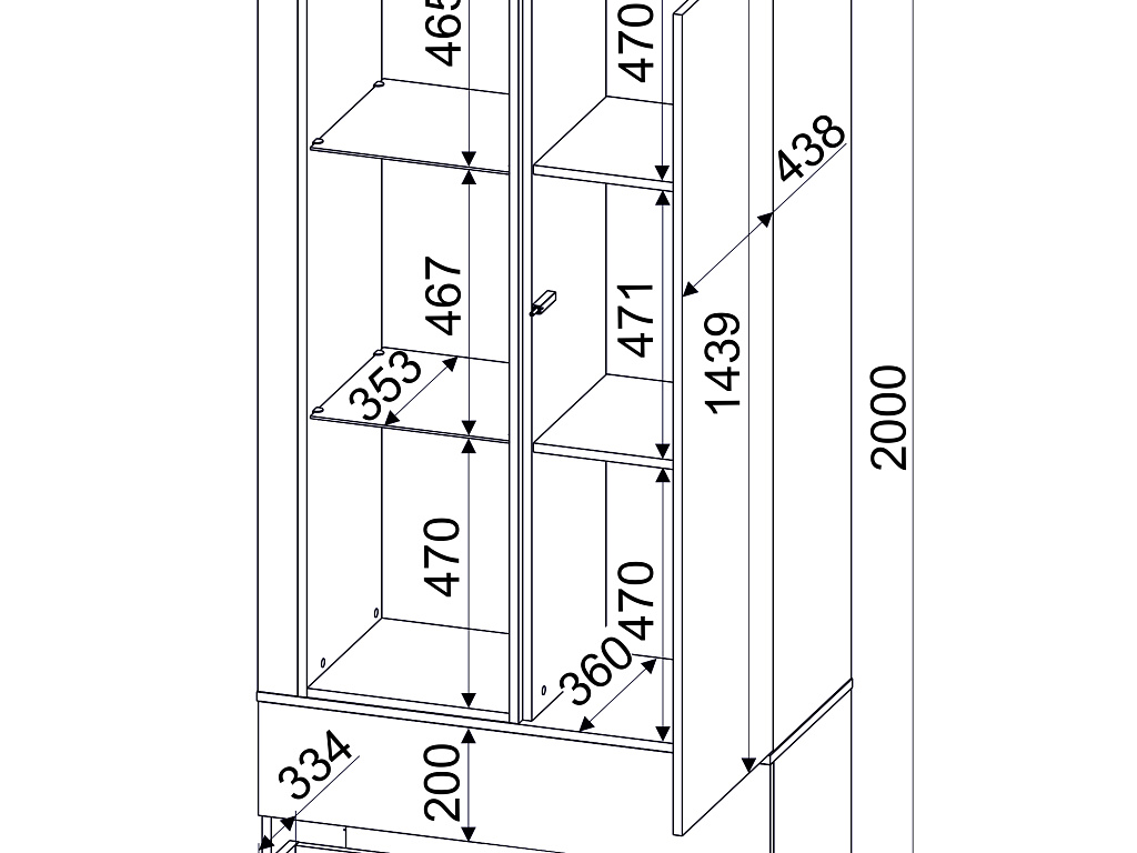 Шкаф комбинированный c подсветкой   QZ-ШК1