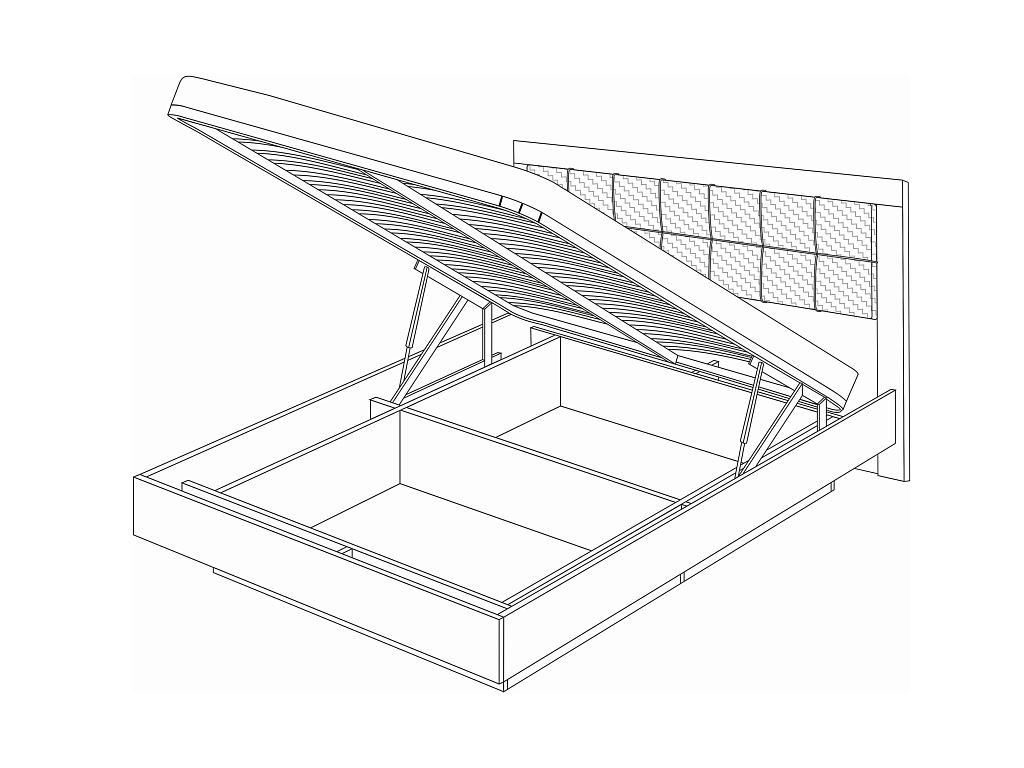 Кровать 5 с подъемным механизмом 1400 Экокожа Polo графит   
