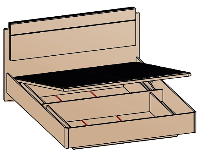 Кровать с подъемным механизмом 160х200   КРП-8-16-16