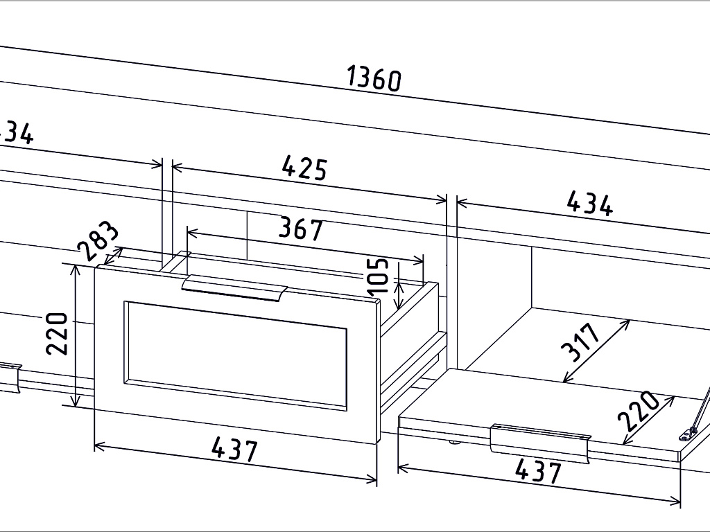 Тумба ТВ    КТ-ТВ3-35