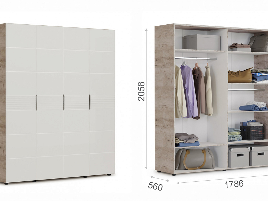 Распашной шкаф шкаф 4дв (ДДДД)   