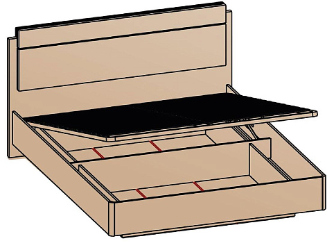 Кровать с подъемным механизмом 160х200 КРП-8-16-16