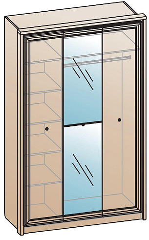 Шкаф для одежды (фасад-зеркало фацет)   ШК-1702