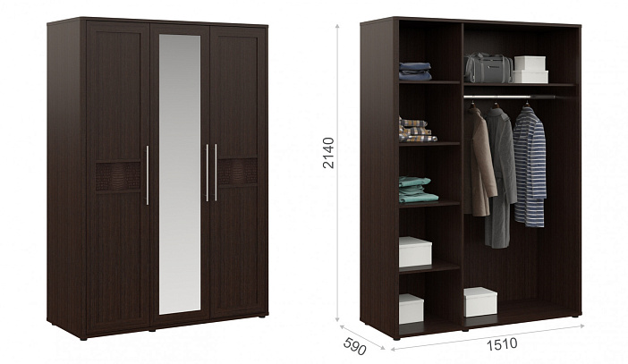 Распашной шкаф 3дв   