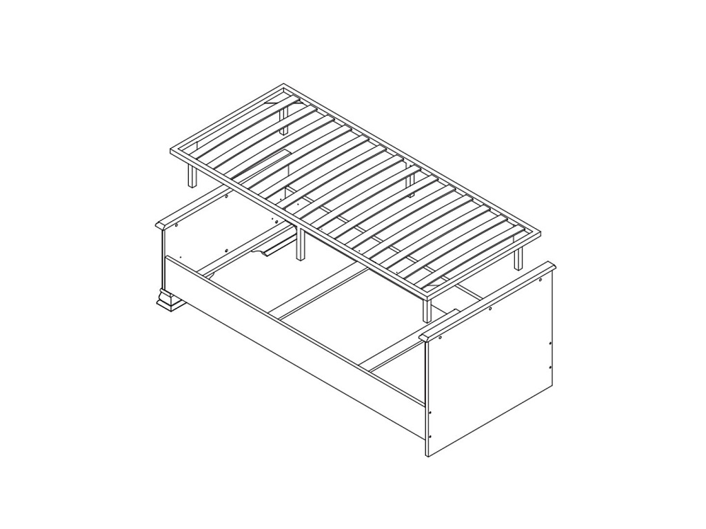 Кровать c металлическим основанием  Kentaki Белый LOZ90х200