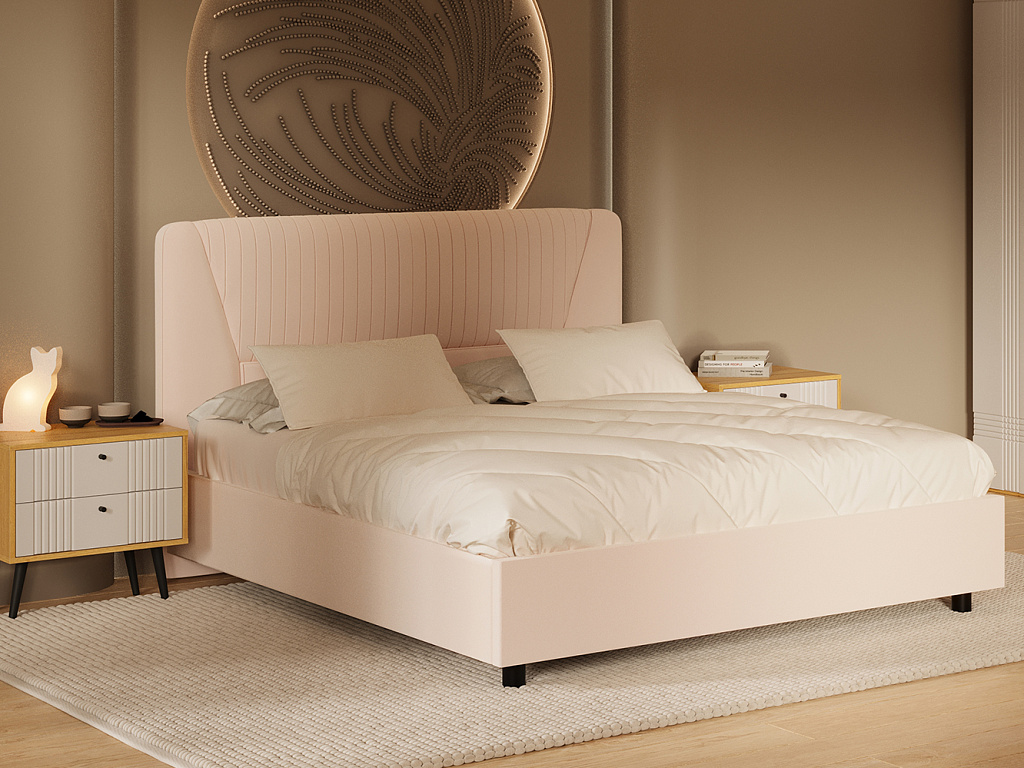 Кровать 11М2 с подъемным механизмом 1400 Микровелюр Catania Ivory   