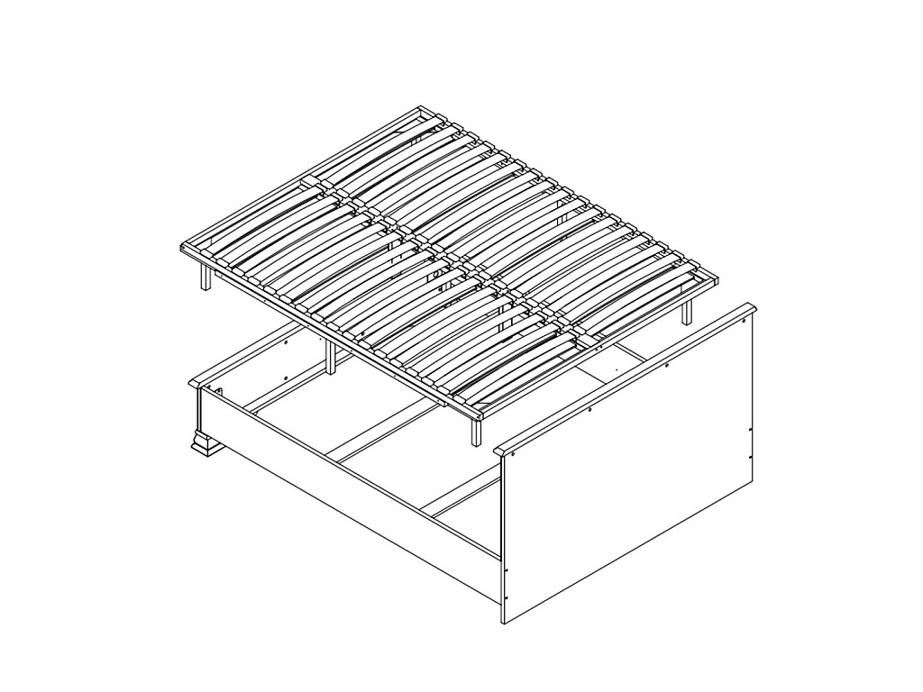 Кровать c металлическим основанием  Classic LOZ180х200