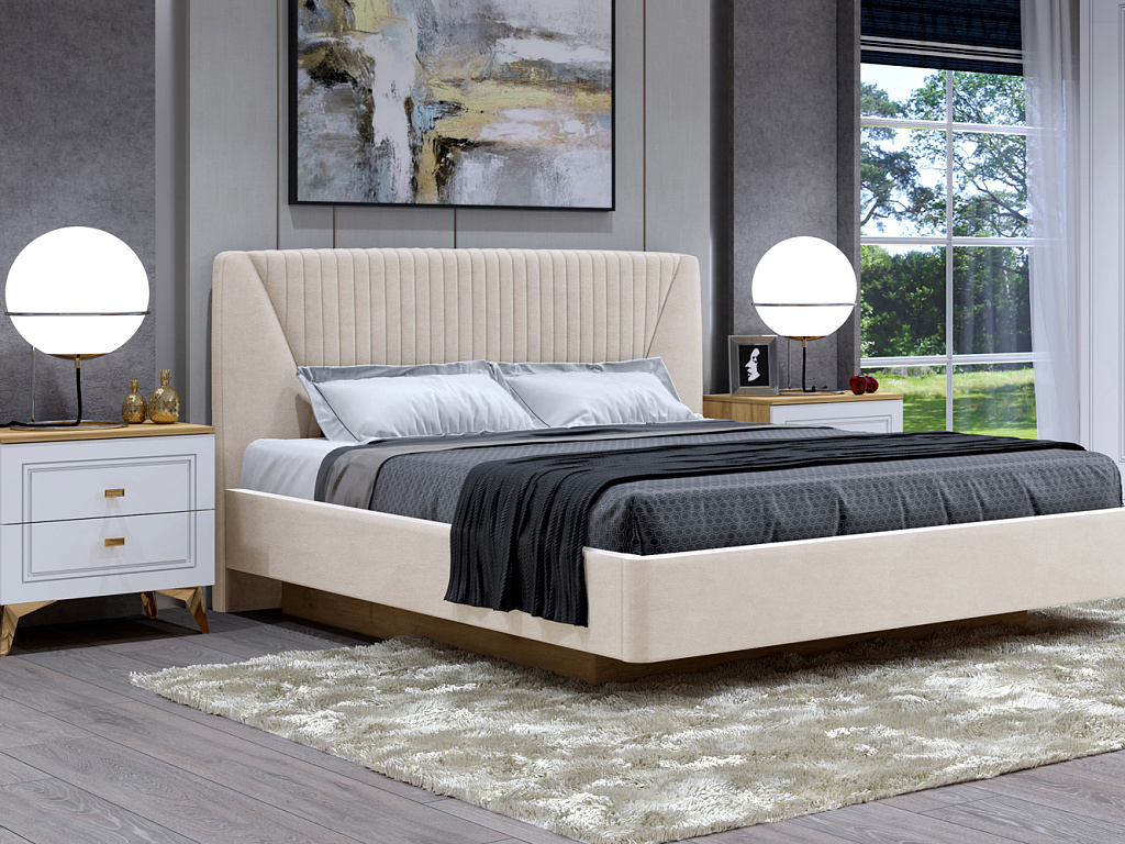 Кровать 11М2 с подъемным механизмом 1800 Микровелюр Catania Ivory   