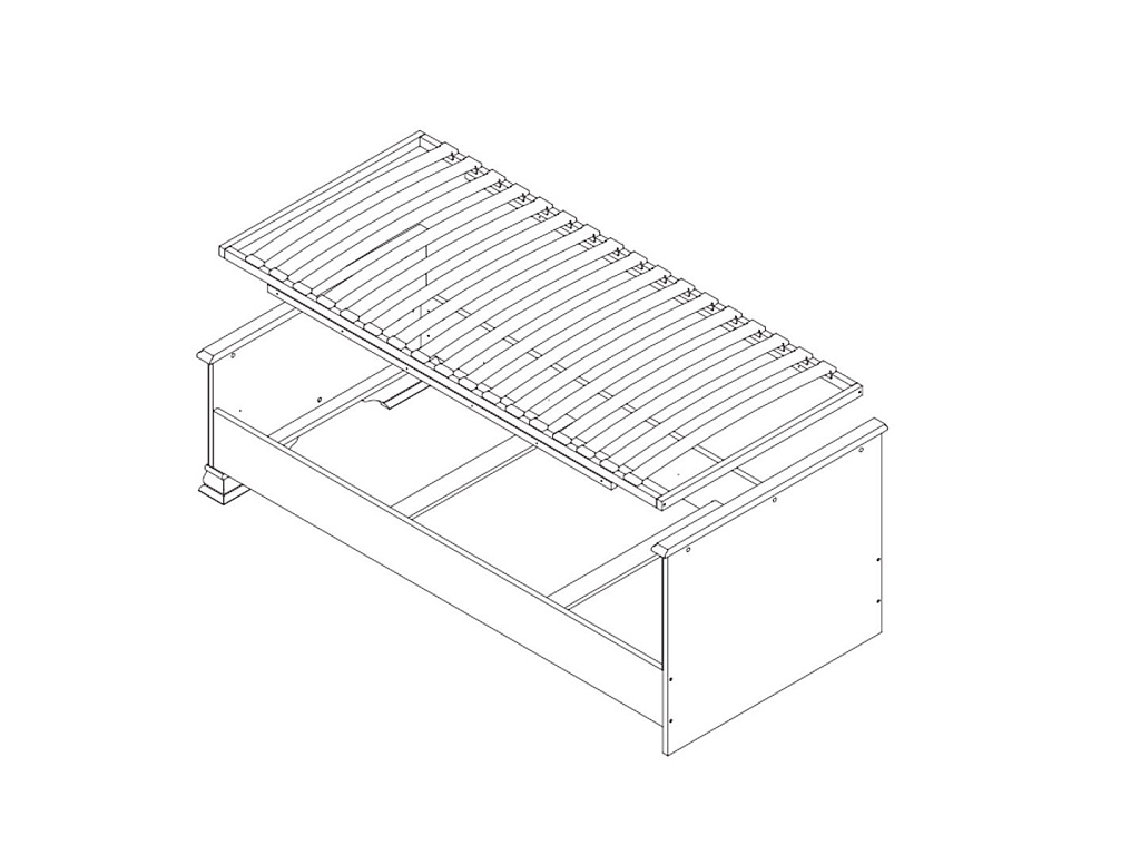 Кровать c гибким основанием  Kentaki Белый LOZ90х200