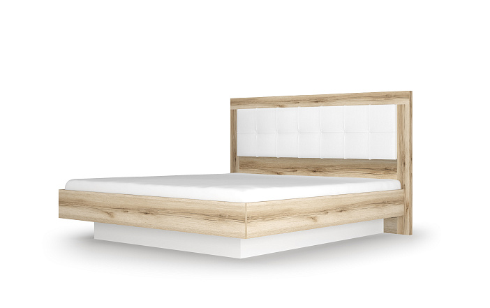 Кровать 5 с подъемным механизмом 1800 Экокожа Polo белая   