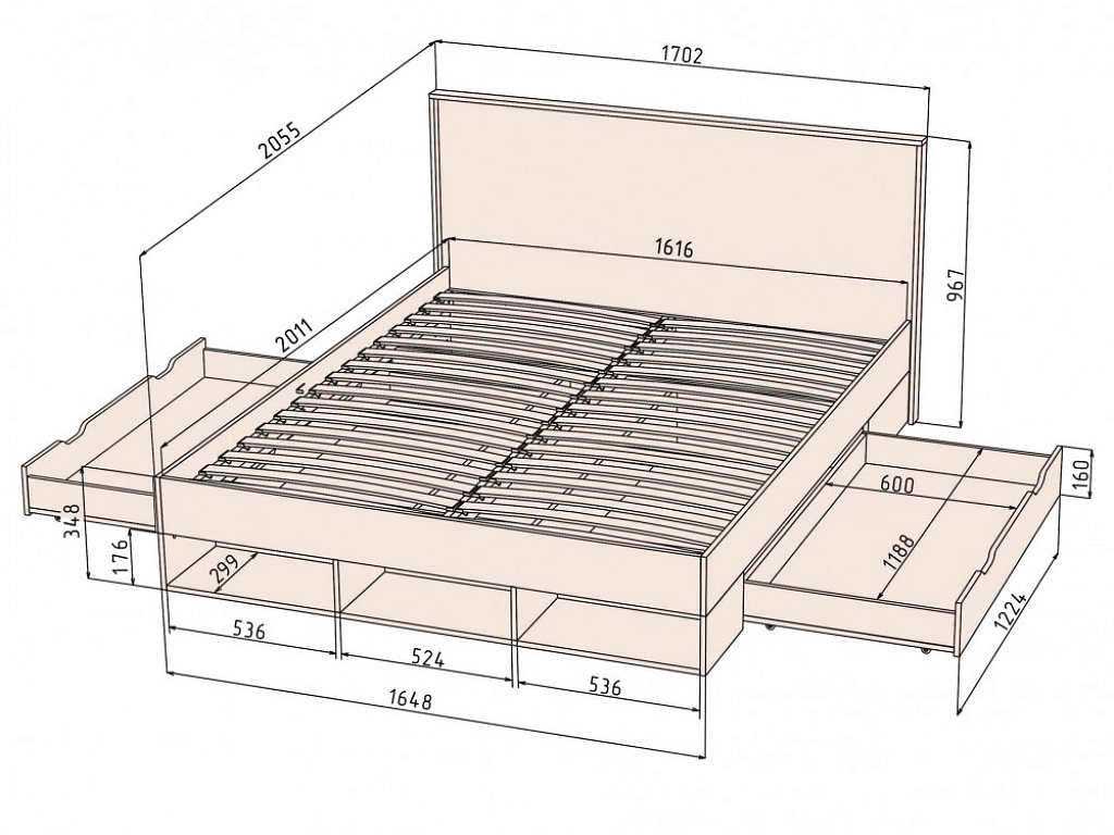 Кровать двойная   SC-К160
