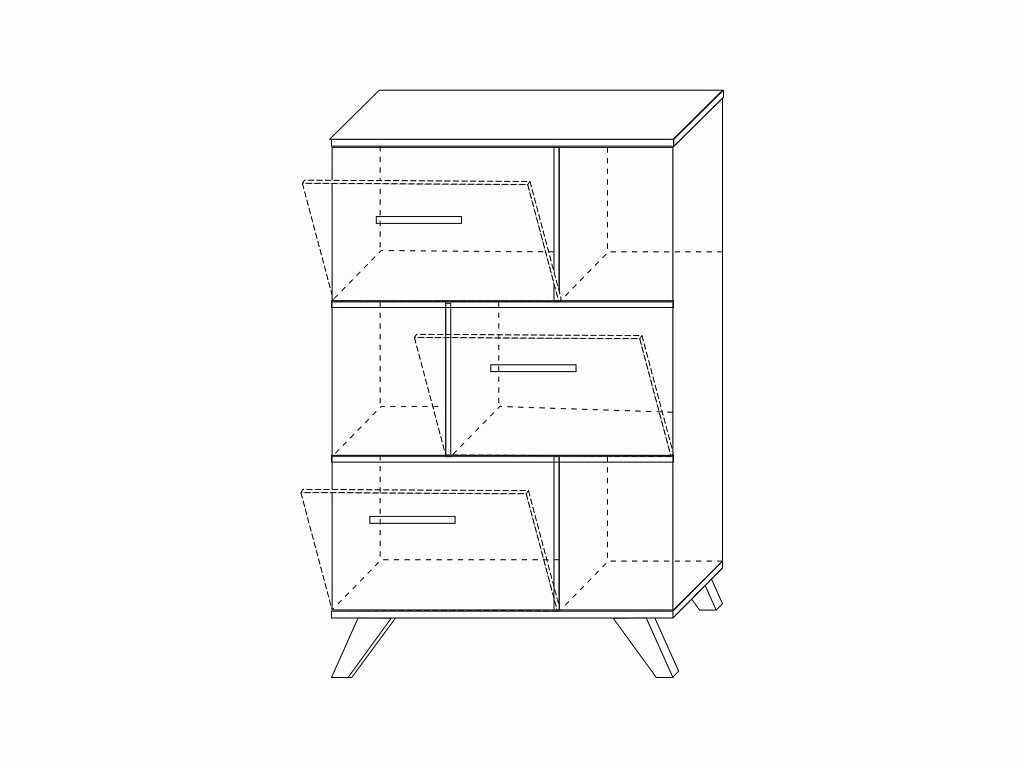 Шкаф низкий с нишами   