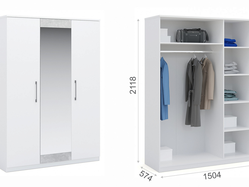 Шкаф 3-дверный   