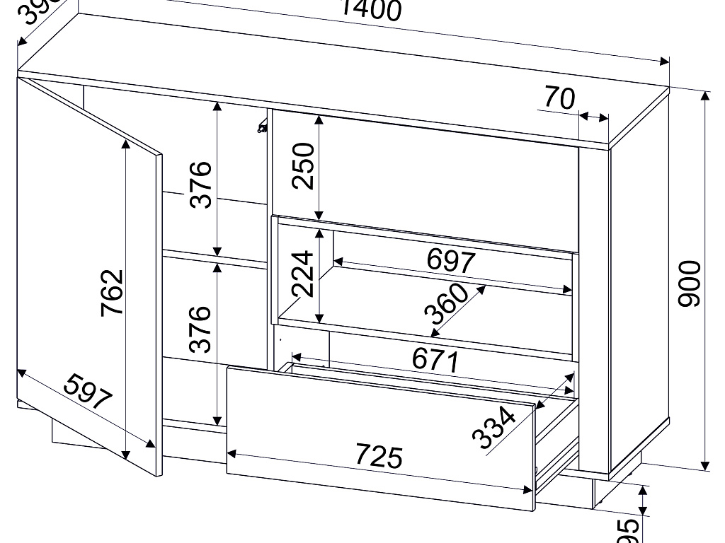 Тумба   QZ-Т1Д2Ш