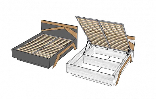 Кровать 1600-1 с подъемным механизмом КМК 0905.35
