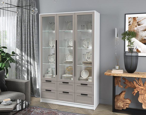 Шкаф с витриной (с подсветкой)    КТ-ШВ3