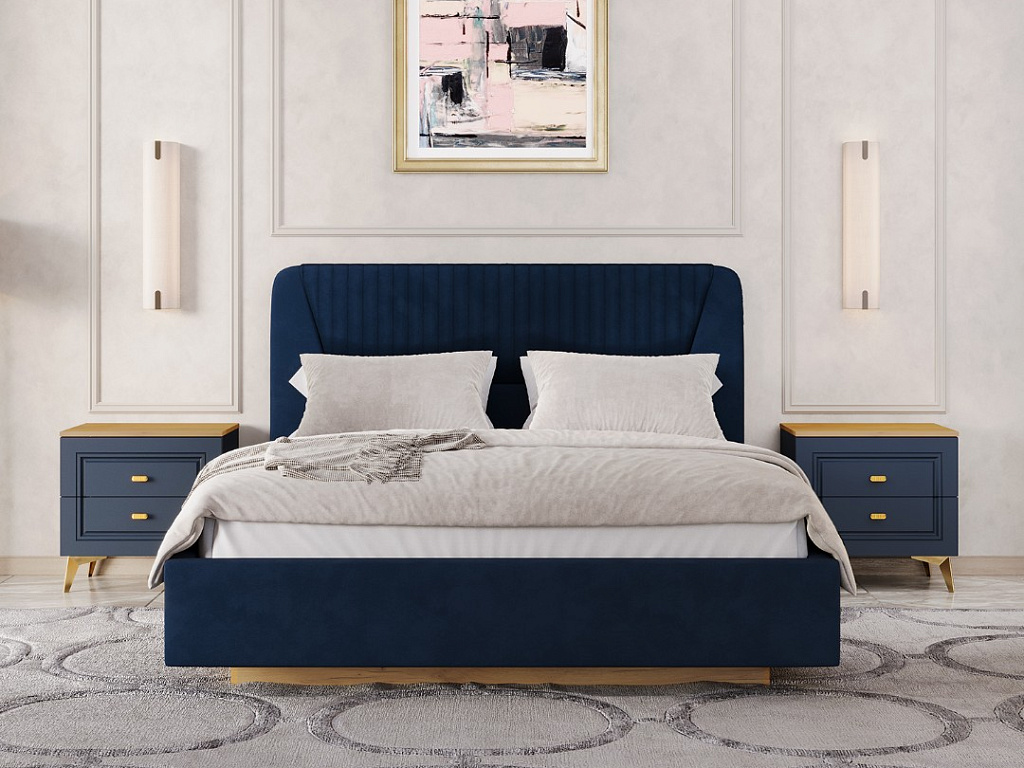 Кровать 11М2 с подъемным механизмом 1800 Микровелюр Catania Dark blue   