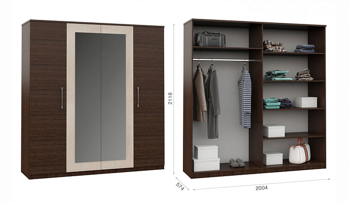 Распашной шкаф 4дв   