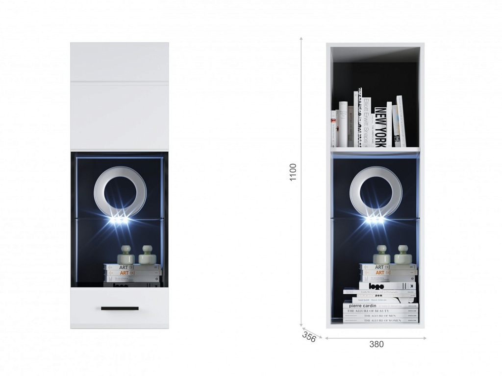 Пенал-витрина навесная ЛВ   01