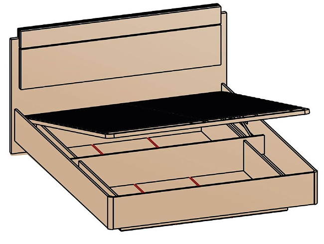 Кровать с подъемным механизмом 160х200   КРП-8-16-16