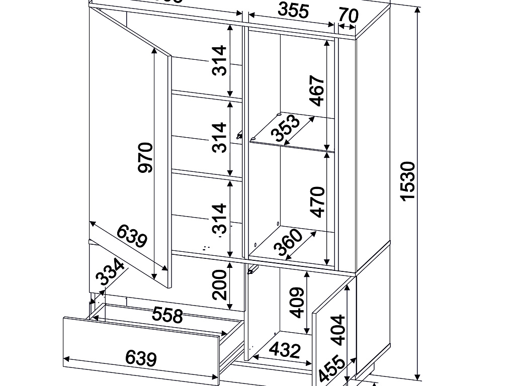 Шкаф комбинированный   QZ-ШК2