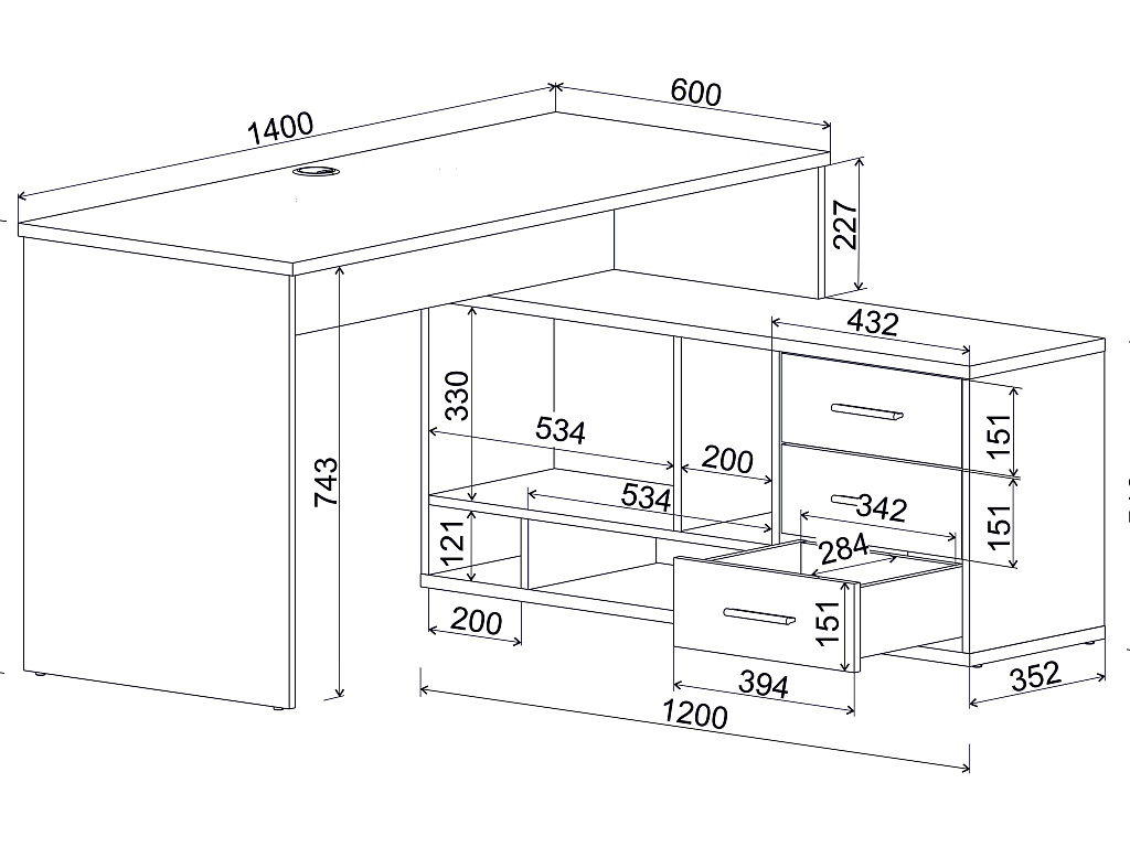 Стол письменный    Skill-05 (П)