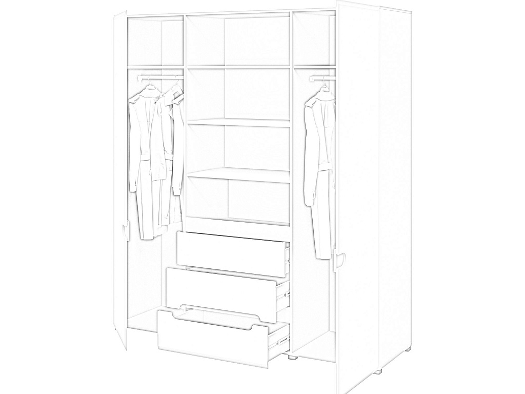 Шкаф для одежды   МН-026-09